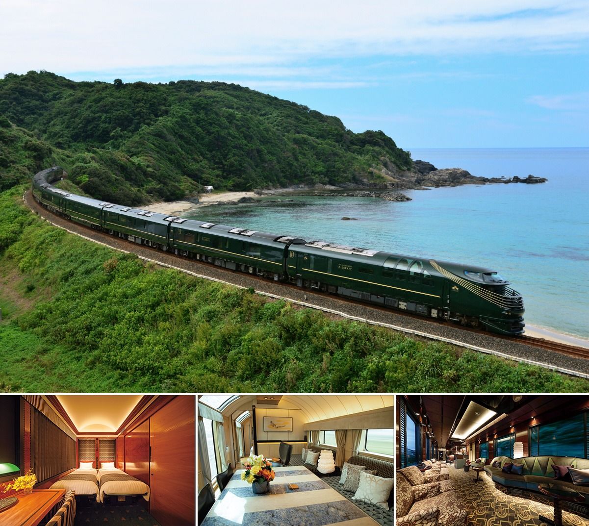 以山陽本線與山陰本線為主要運行路線的「TWILIGHT EXPRESS 瑞風」。(JR西日本提供)