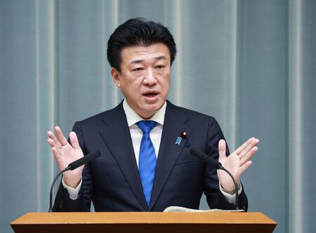 官房長官木原稔舉行記者會。攝於10日上午,首相官邸