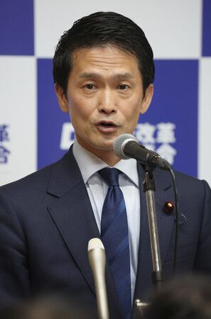 中道改革連合議員總會上發言的小川淳也代表。18日下午於國會內