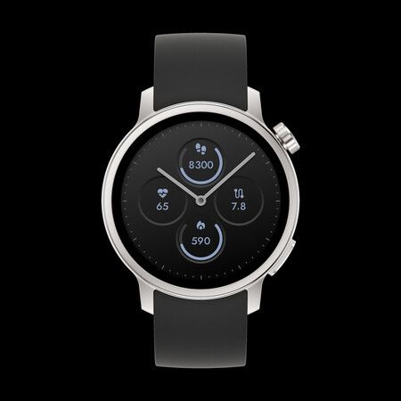 夏普將於7月9日發售的智慧手錶「Karada Mate Watch」銀色款(該公司提供)