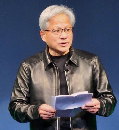輝達執行長黃仁勳在東京都內舉行的說明會上發表演說。攝於7月16日下午,東京都港區