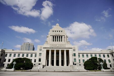 日本國會議事堂。攝於8日,東京都千代田區。