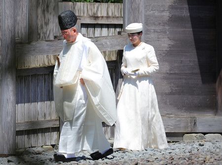 愛子公主參拜伊勢神宮內宮。攝於8月2日上午,日本三重縣伊勢市。(代表攝影)