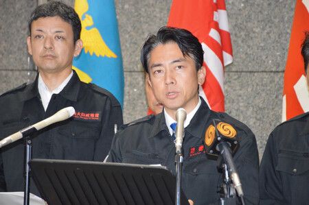 北韓發射彈道飛彈後,日本防衛大臣小泉進次郎6日在防衛省接受媒體採訪