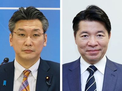 自民黨橋本岳(照片左)與中道改革連合伊佐進一