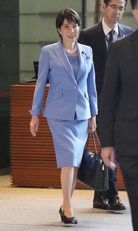 日本首相高市早苗18日上午進入位於東京永田町的首相官邸