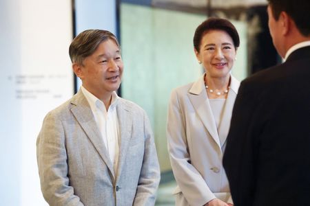 日本天皇德仁與皇后雅子。19日攝於名古屋市西區