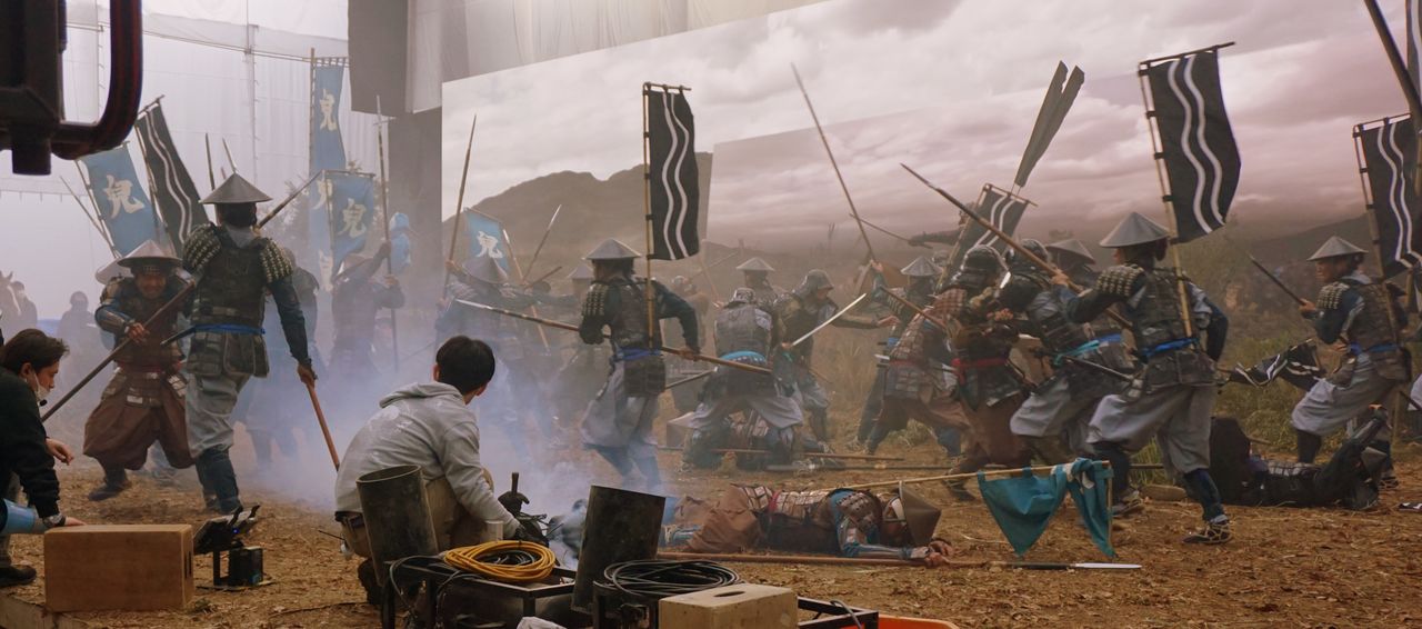 معركة سيكيغاهارا. الشاشة التي تحاكي المعركة تقريبا مثل المشهد الحقيقي. (© جياني سيمون)