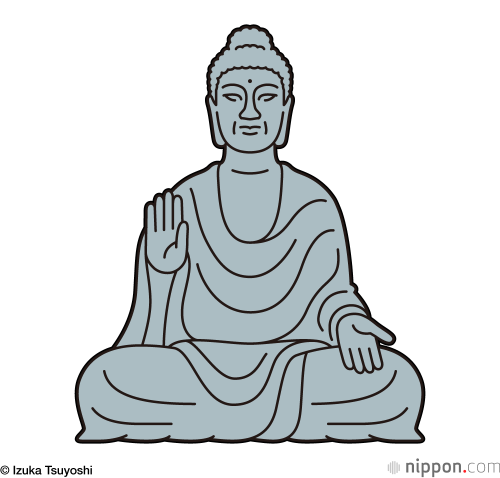 صورة تمثال شاكياموني (شاكا نيوراي) والذي يشير إلى شخصية بوذا التاريخية.