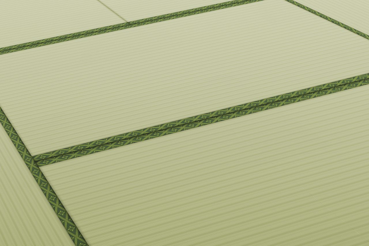 حصير التاتامي الذي تم وضعه حديثًا في غرفة الواشيتسو يكون مائلًا للزرقة (© بيكستا)