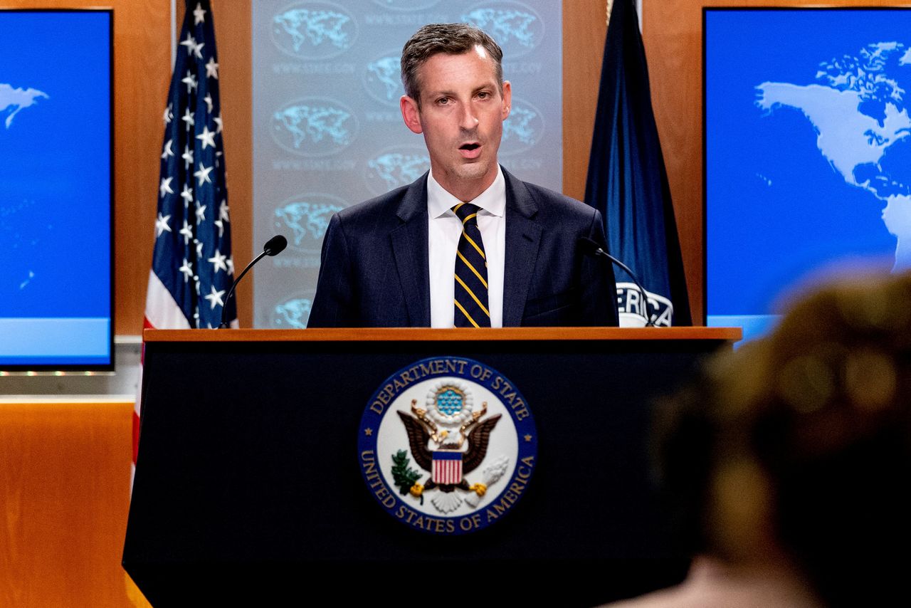 نيد برايس المتحدث باسم الخارجية الأمريكية في واشنطن يوم 18 أغسطس اب 2021. صورة من ممثل لوكالات الأنباء.