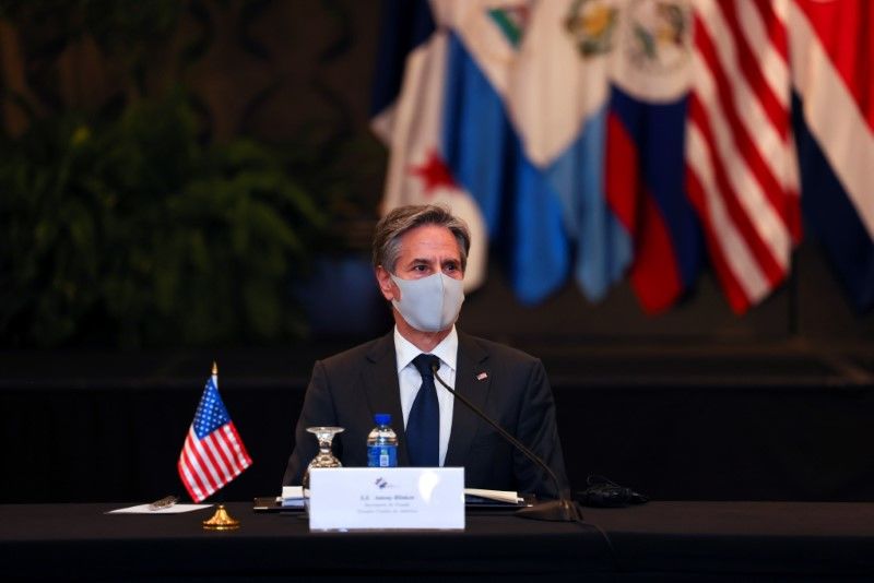 وزير الخارجية الأمريكي أنتوني بلينكن لدى حضوره اجتماع في سان هوزيه في الأول من يونيو حزيران 2021. صورة لرويترز من ممثل لوكالات الأنباء.