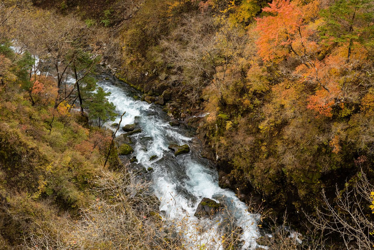 陡峭的华严溪谷也是著名的赏枫胜地