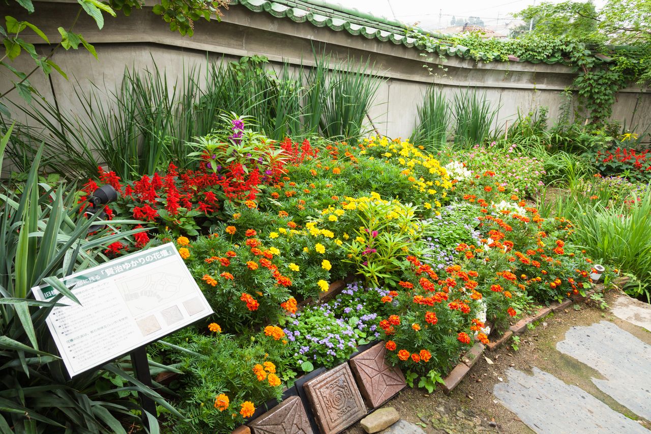弥足珍贵的庭园，保留着贤治亲自建造的花坛（图片提供：茶寮花坛）