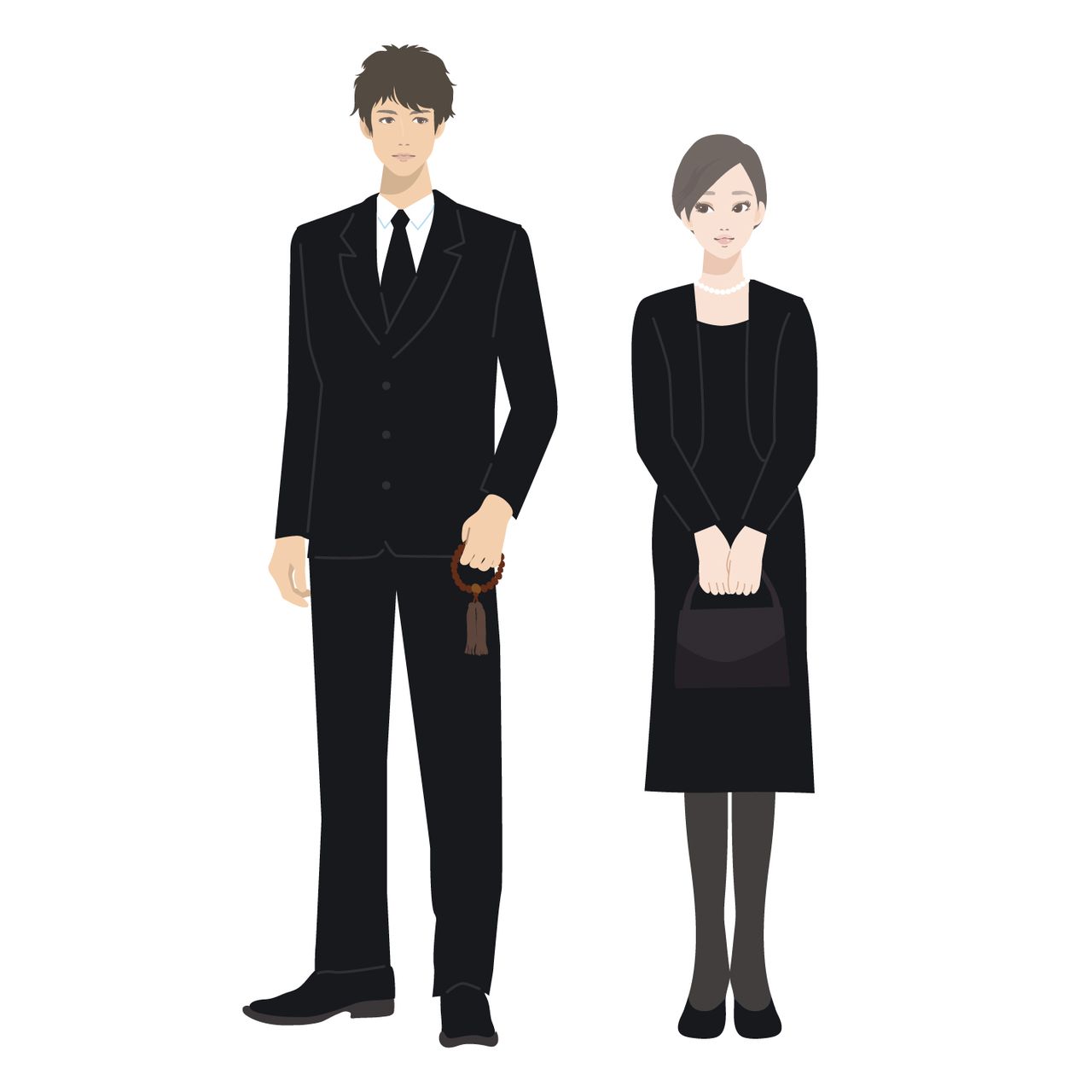 领带、丝袜等以黑色为基调(图片:PIXTA)