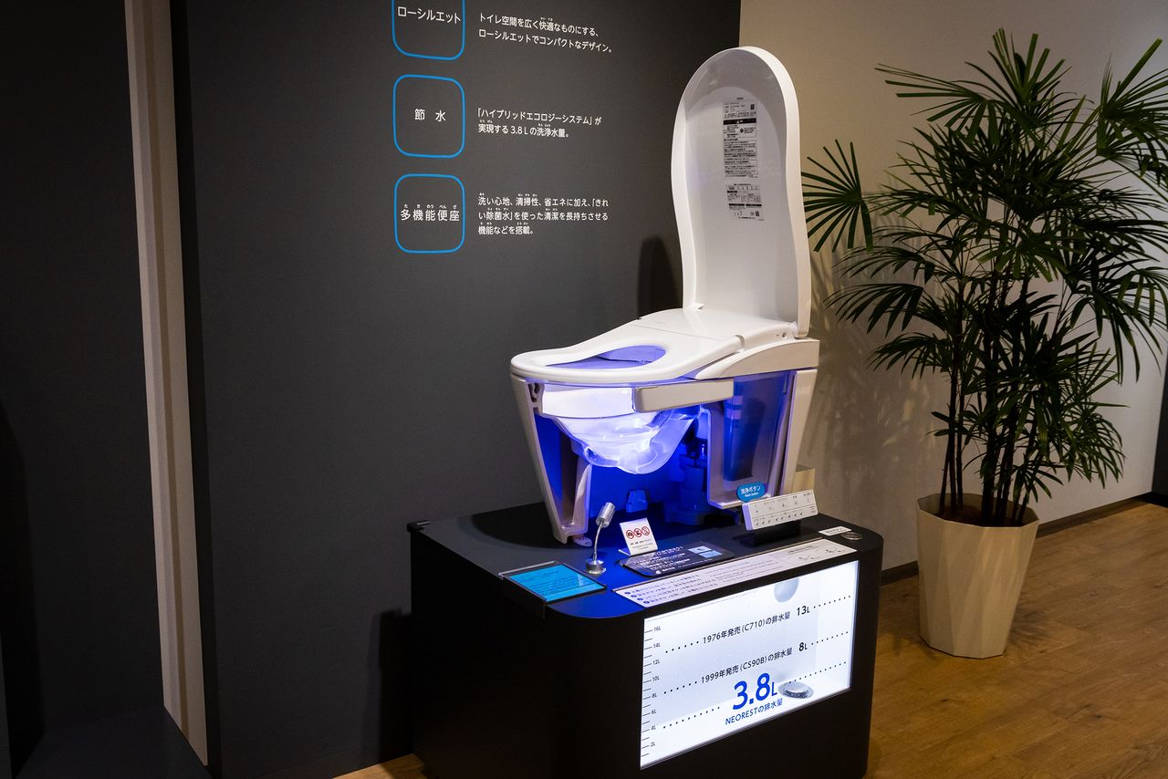 TOTO最新款产品将用水量(大冲水模式)减少到了3.8升