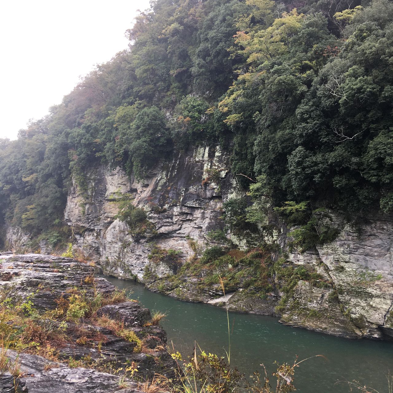 对岸的断崖效仿中国长江著名景点,起名“秩父赤壁”(图片:北崎二郎) 撮影=北崎二郎
