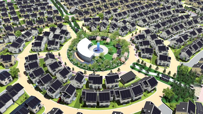 Panasonic利用位于神奈川县藤泽市的19公顷旧厂房土地,与其它8家公司一同着手实施智能城计划“Fujisawa SST”。(照片提供:Panasonic株式会社)