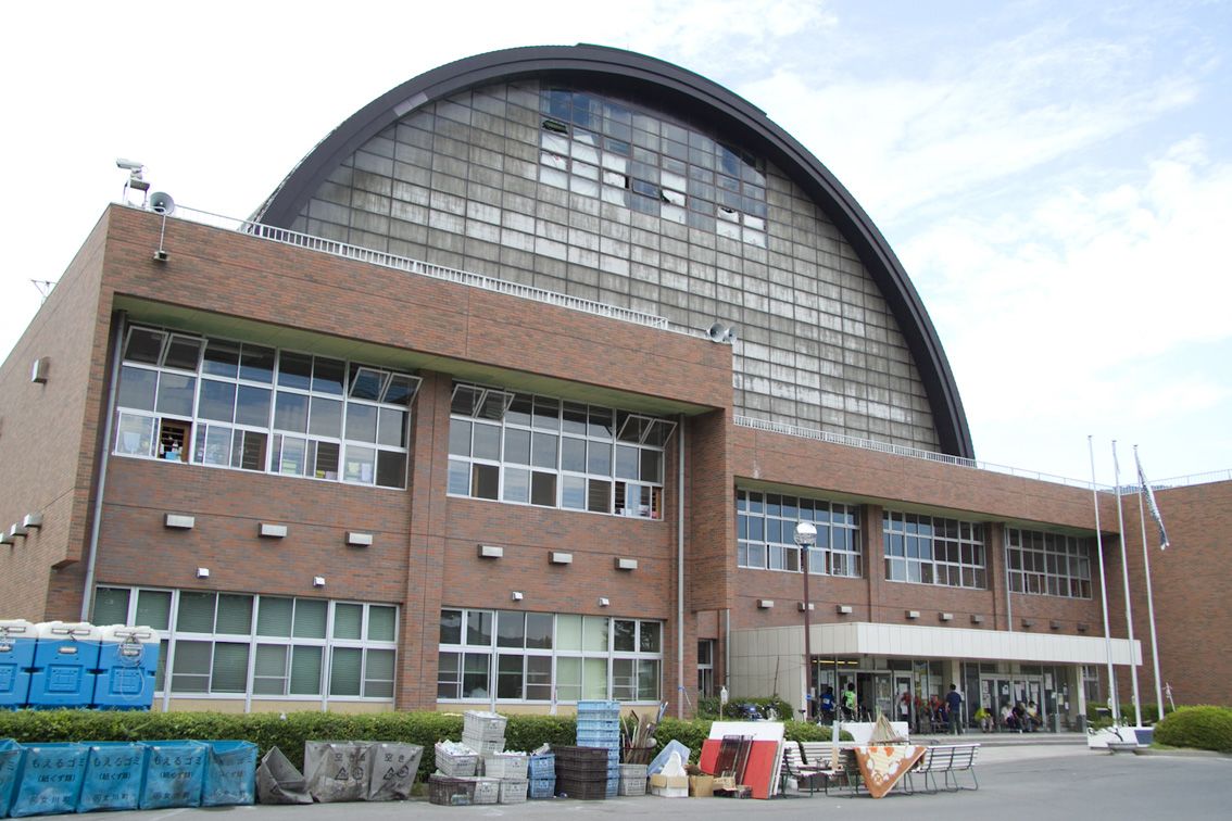成为女川町避难场所的综合体育馆。女川町共有包括此处在内的11处避难场所。