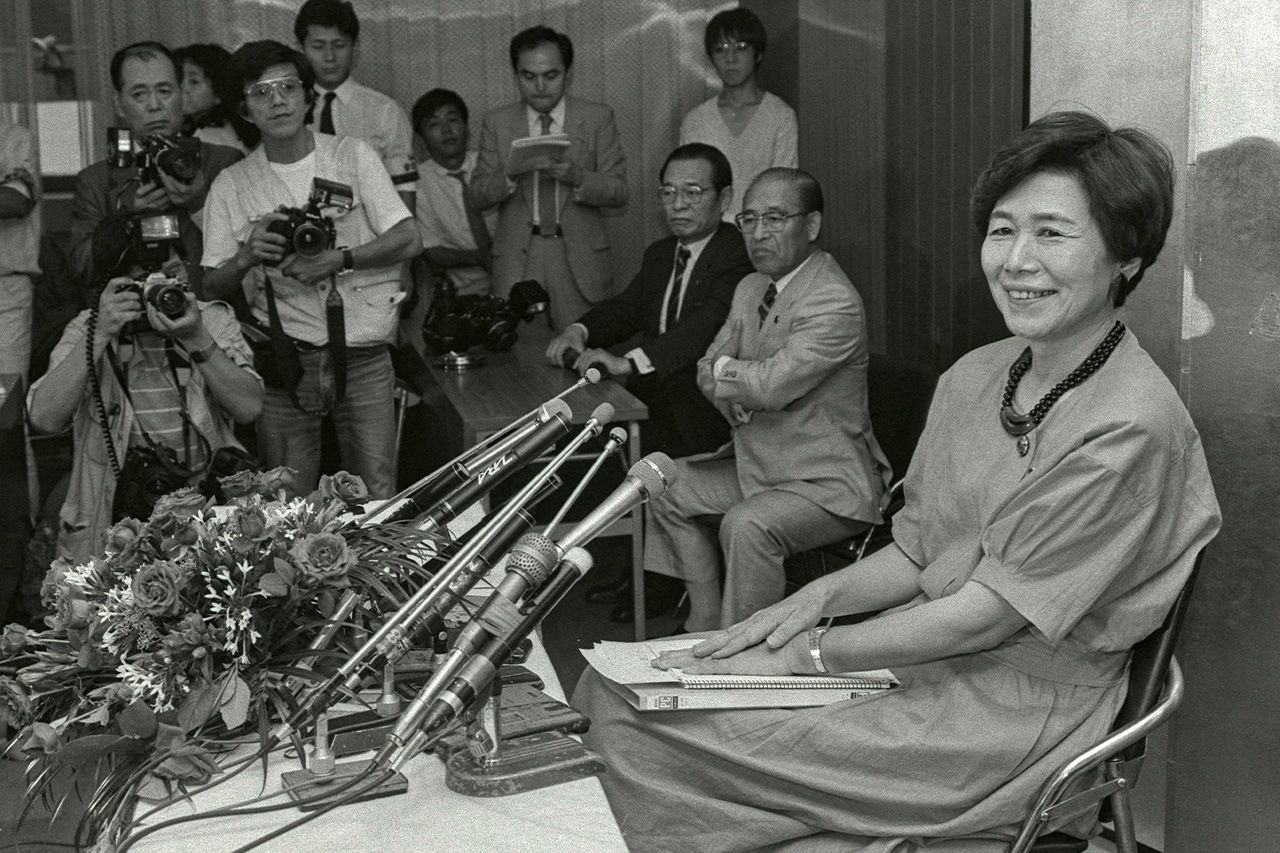 社会党委员长土井多贺子(路透社)