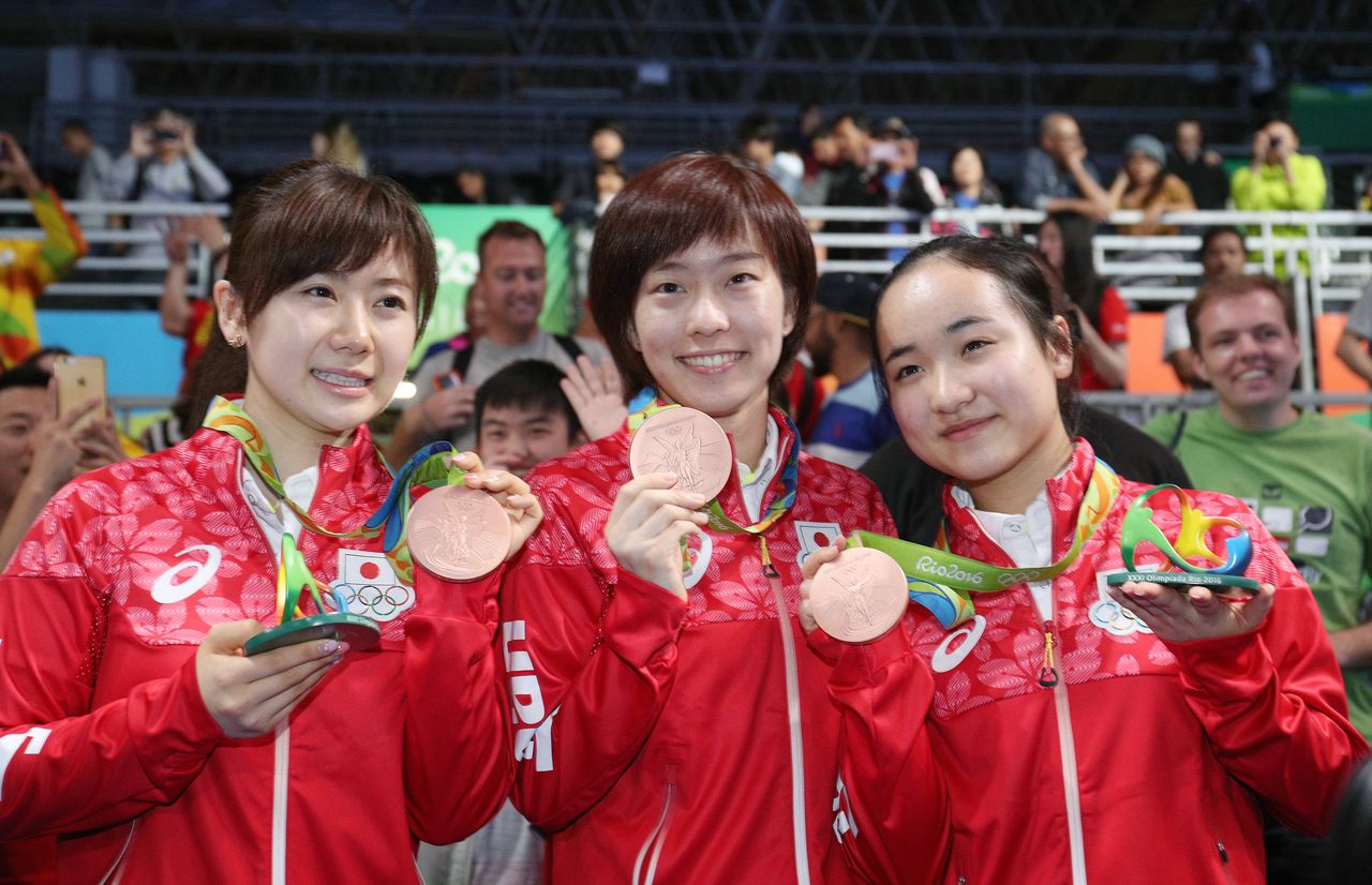 希望再次品尝那份感动——里约奥运会上日本队获女乒团体赛铜牌（时事社）