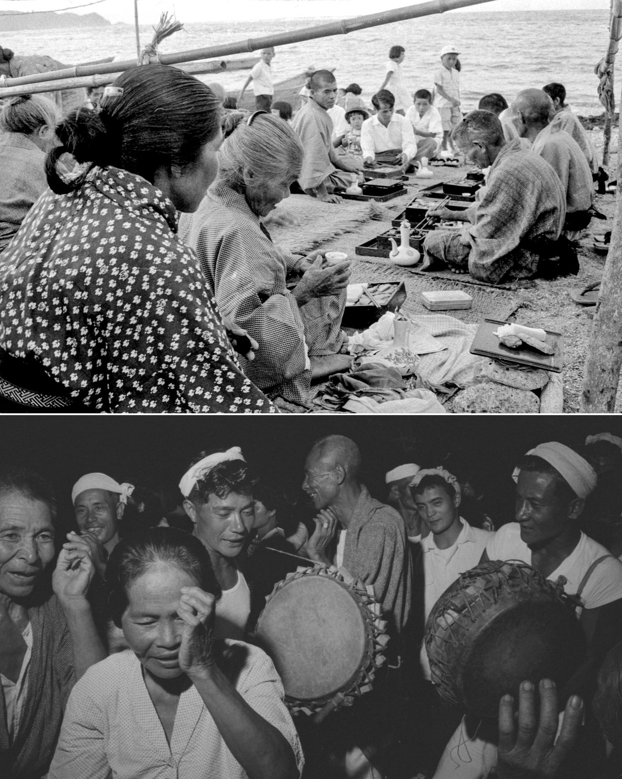 德之岛井之川的“滨下”,是答谢祖先保佑丰收的仪式。旧历7月,人们会带着装有食物的多层餐盒“重箱”和装满了酒的酒具,到海边举办“一重一瓶”的餐饮,晚上还要通宵达旦地跳“夏目踊”舞,在村里巡游