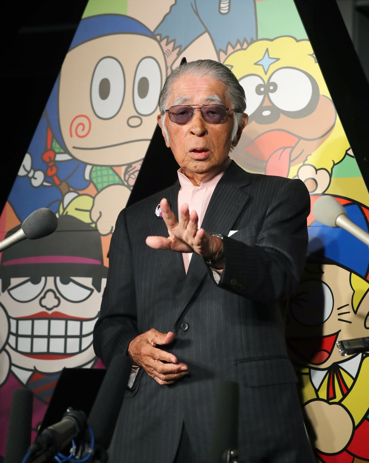 漫画家藤子不二雄A(2018年10月18日,©藤子工作室,时事社)