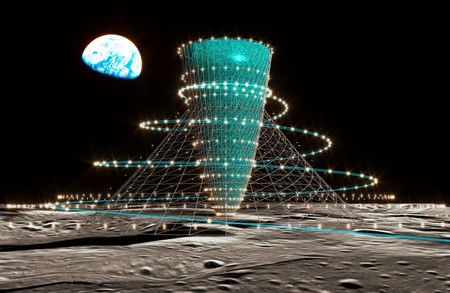 月球上的人造重力住宅设施示意图（鹿岛建设公司提供）