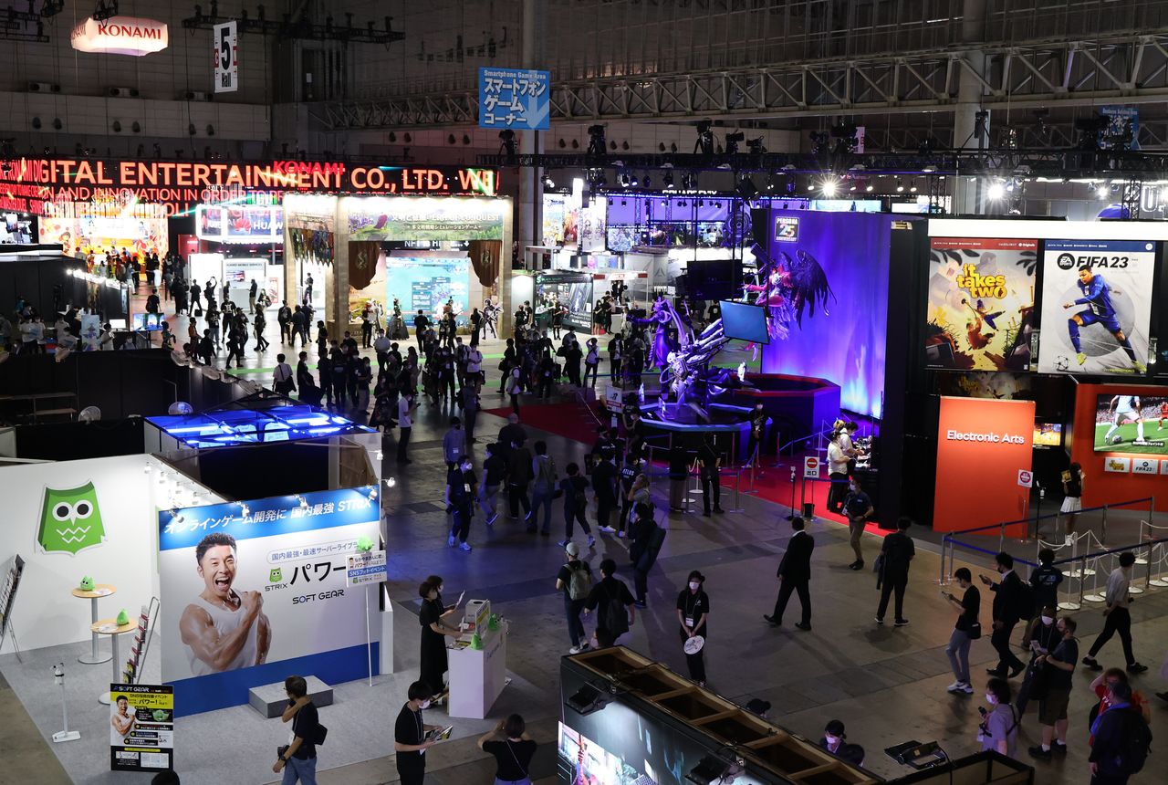 “东京电玩展2022”展厅，2022年9月15日，千叶市美滨区幕张国际展览中心（时事社）