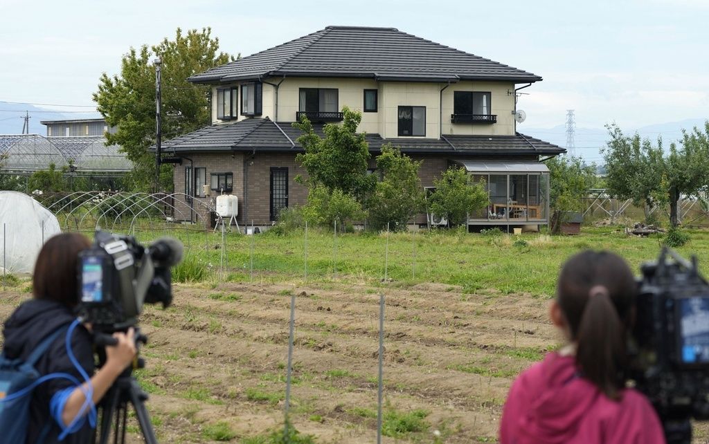 事发现场的住宅，5月26日，长野县中野市（共同社）