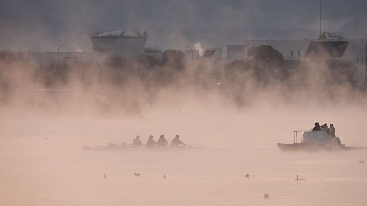 (视频)江津湖上的梦幻晨雾