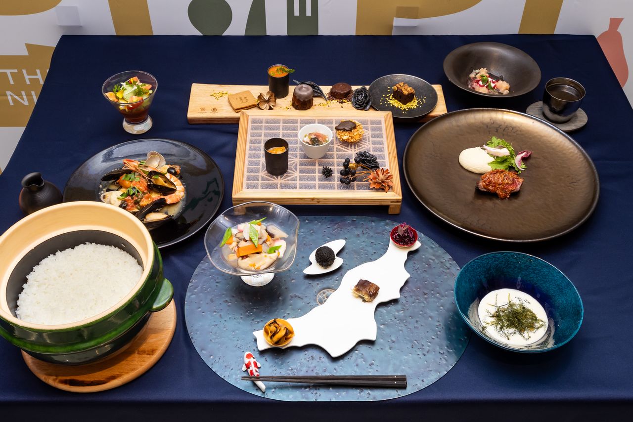 套餐。不仅是食材,全部餐具也均为新潟县产