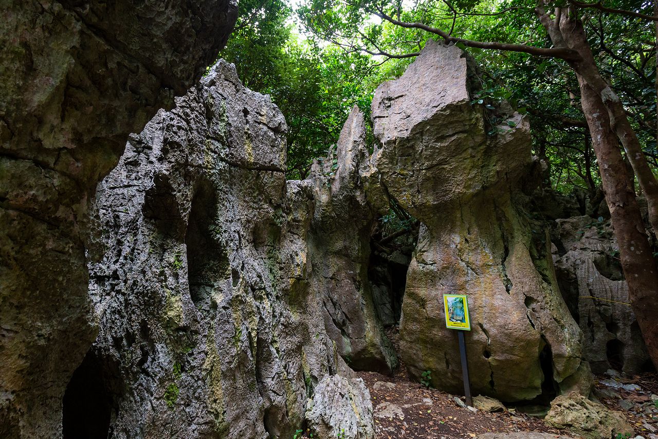 Daisekirinzan is also known for its spiritual atmosphere. To the right is the enmusubi rock.