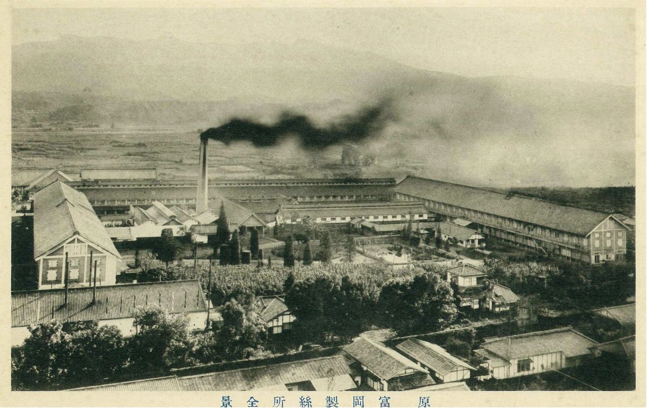 A postcard of the Tomioka Silk Mill around 1908, when it was owned by the Hara Company. (Courtesy Tomioka Silk Mill)