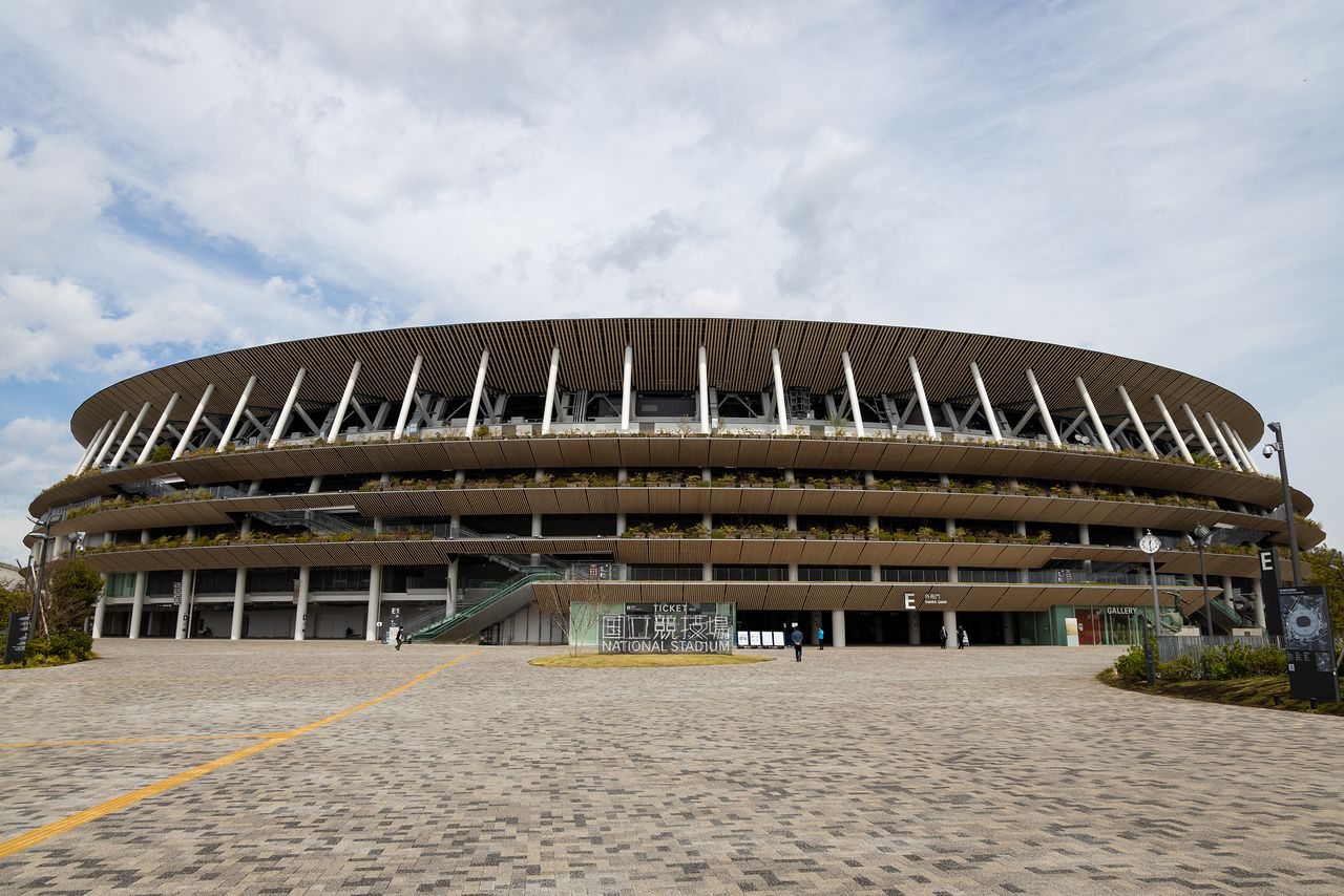 The National Stadium seen from Gate E, the starting point for stadium tours.