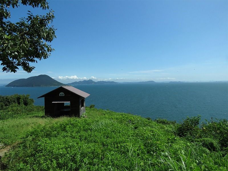 The Kusu viewpoint looks over the Seto Inland Sea.