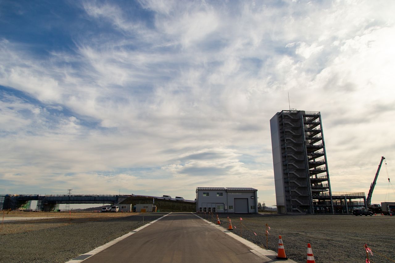 The test bridge (at left) will soon be completed.