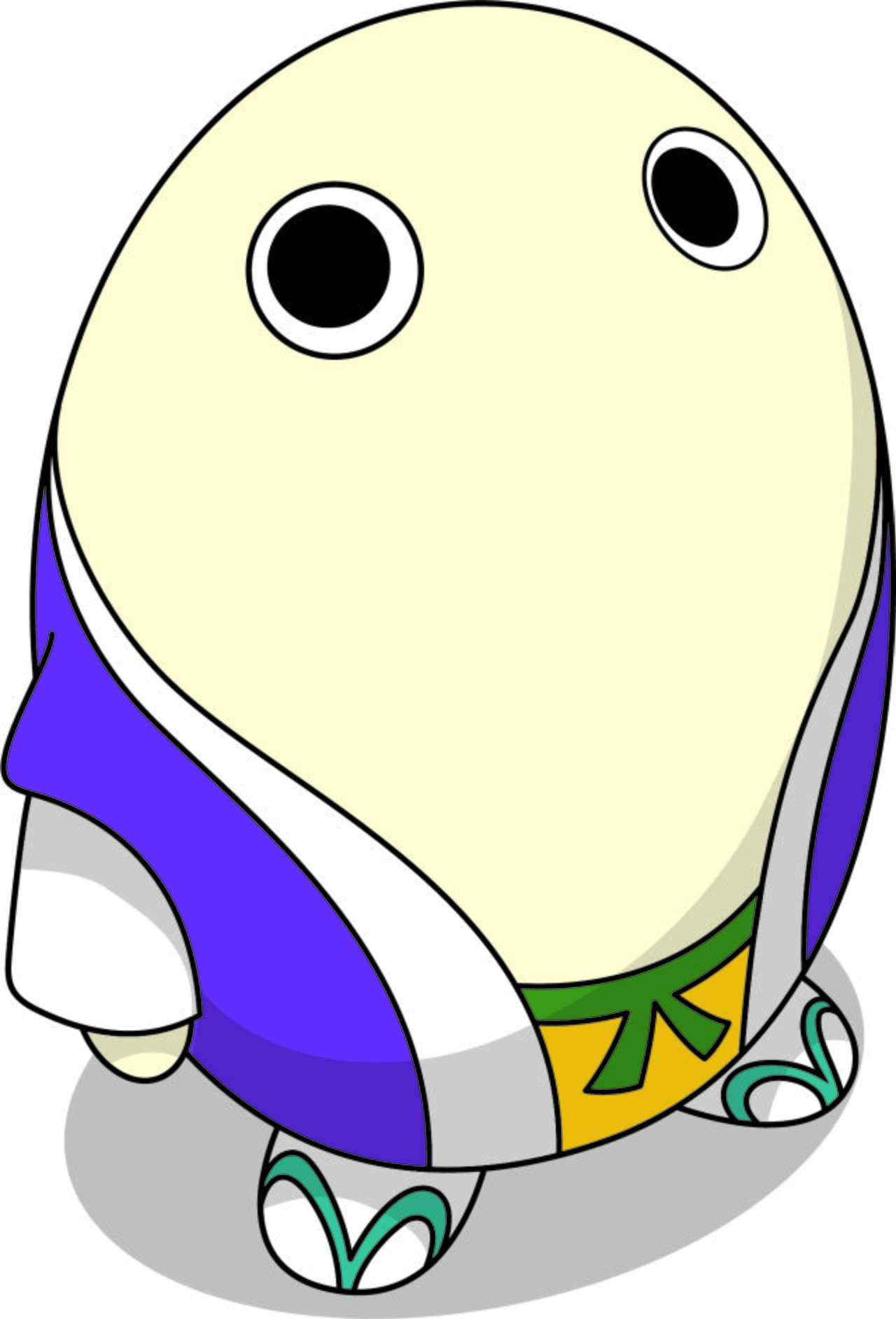 Mayumaro is the mascot for Kyoto Prefecture, taking its name and appearance from a silkworm cocoon (mayu), due to the use of silk in local kimonos. (© Kyoto Prefecture. Mayumaro #22038)