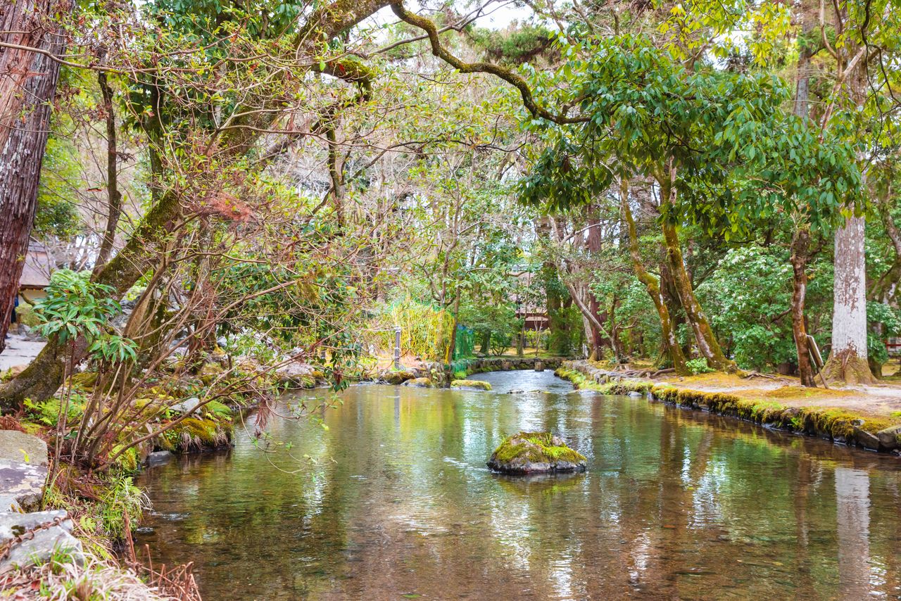 The Omonoi and Mitarashi Rivers meet to form a brook, the Nara no Ogawa, site of the nagoshi no ōharae purification ritual. (© Edit Plus)