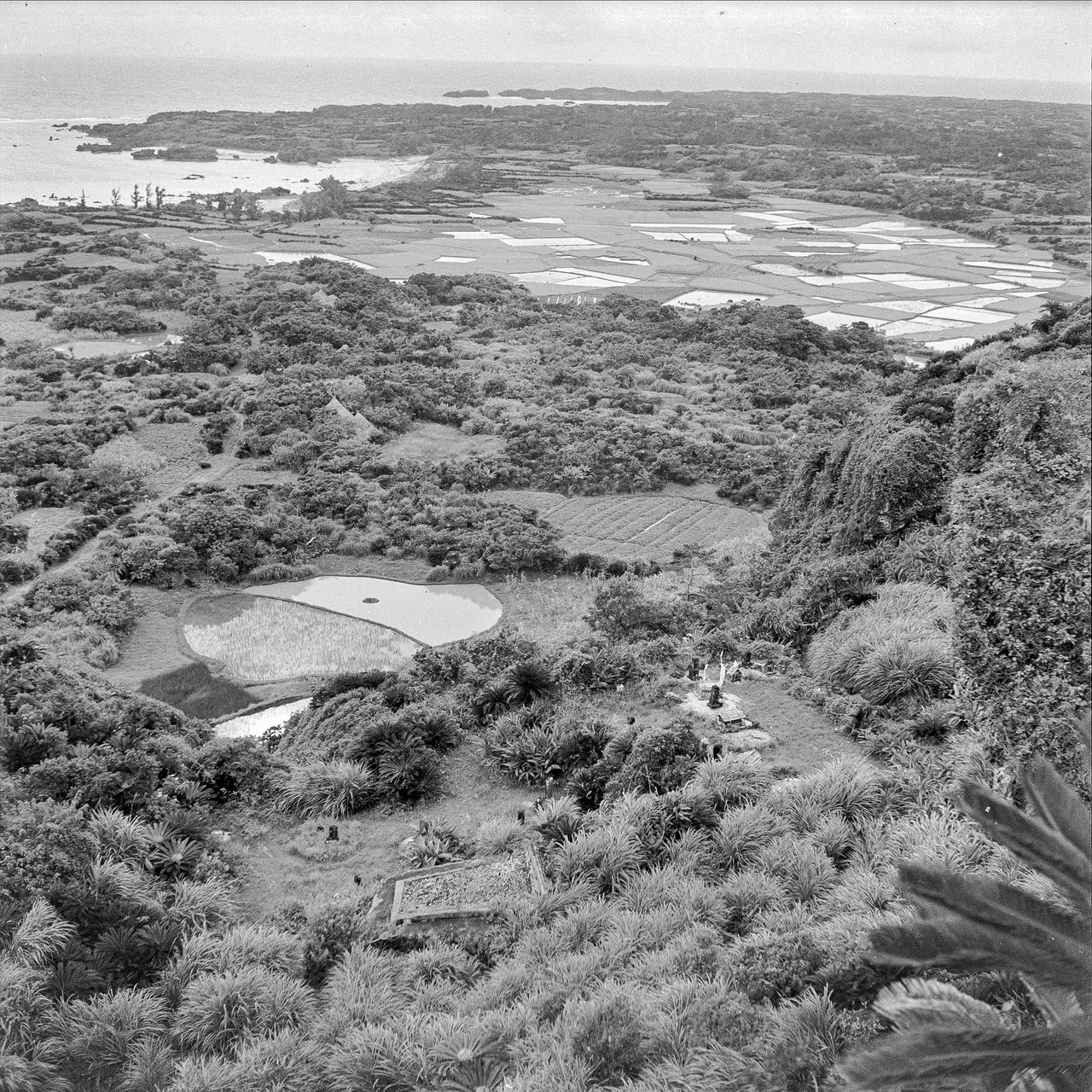 Looking west from the heights above the former castle. (© Haga Hideo)
