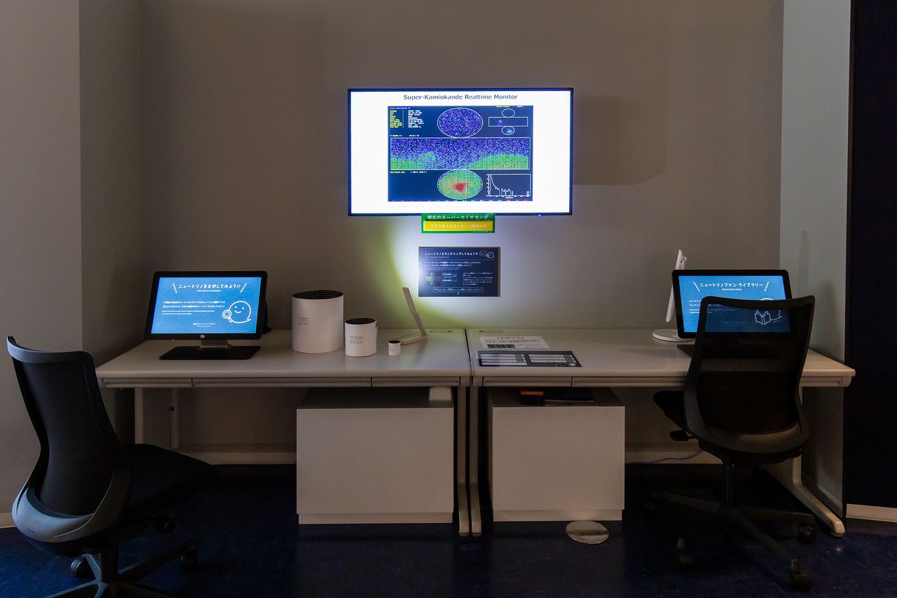 The KamiokaLab displays data from observations performed by Super Kamiokande in real time.