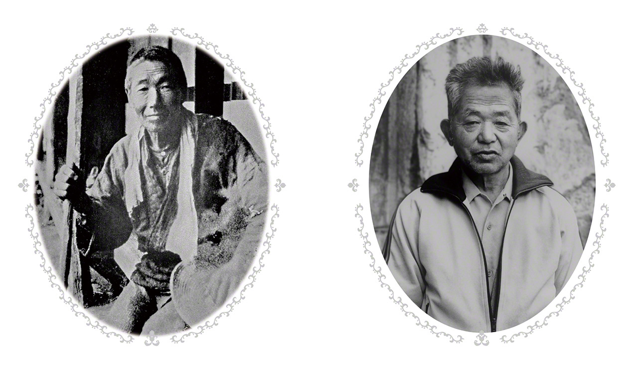 Takahashi Minekichi, left, and his son Taiji.