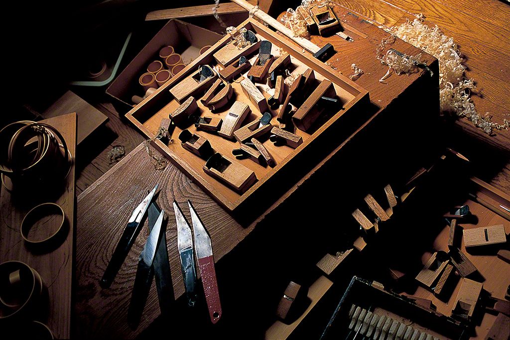 23. A few of the wood-shaping tools in Ōnishi’s workshop.