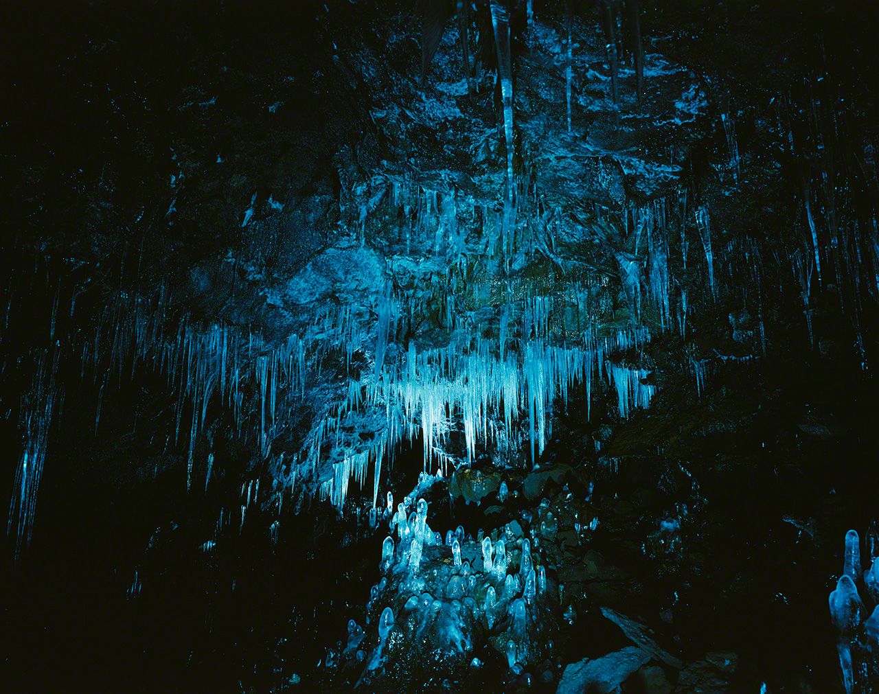 The gloom of Motosu Wind Cave.