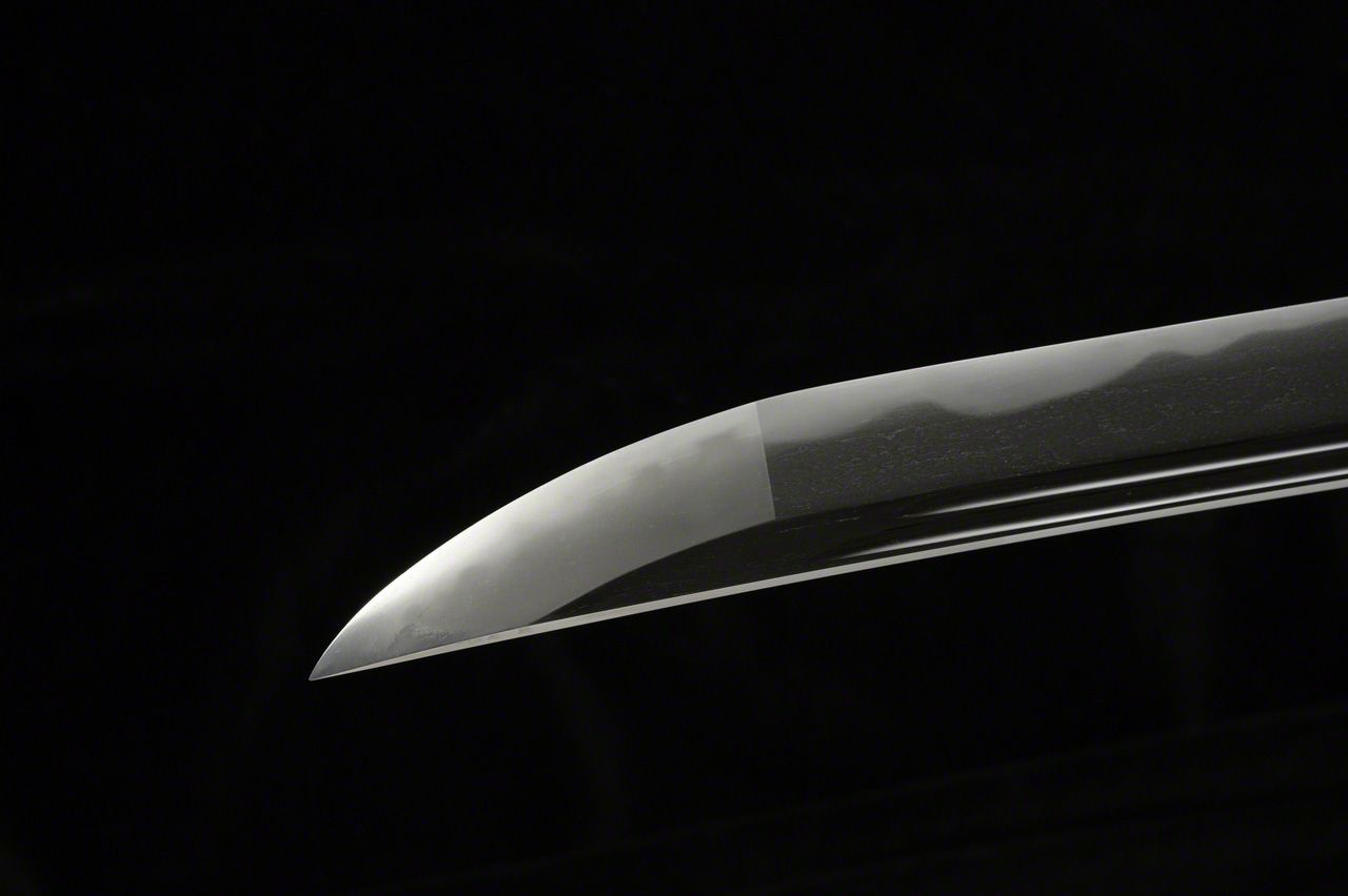 The fan-shaped tip or “kissaki” of the blade is one of the most important parts of a sword.