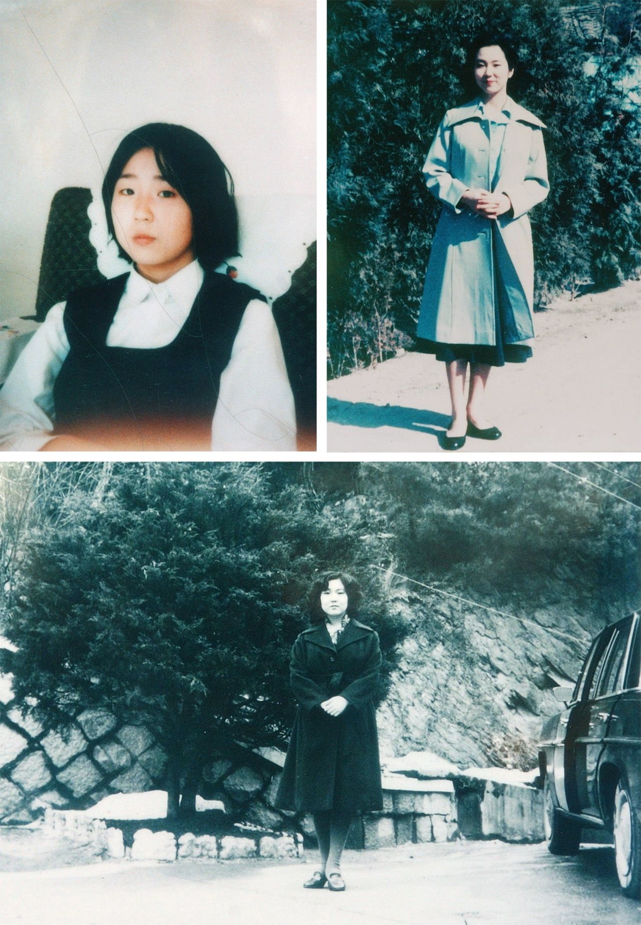 Photos of abductee Yokota Megumi in North Korea provided by Yokota Shigeru. (© Jiji)