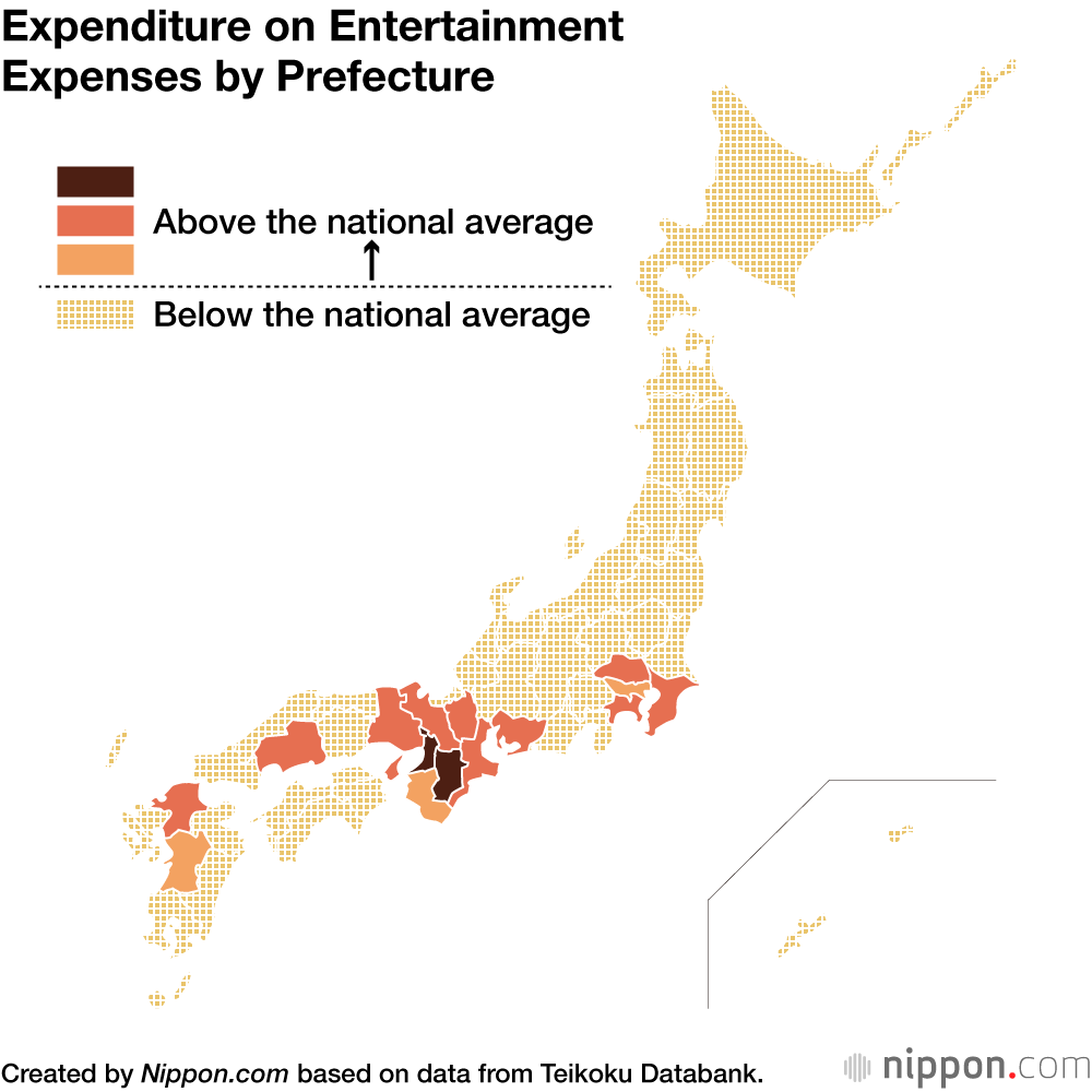 Expenditure on Entertainment Expenses by Prefecture