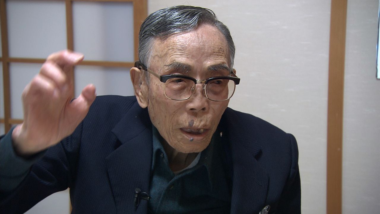 Former army soldier Tachibana Seiichirō (1921–2017). (© Setonaikai Broadcasting Corporation)