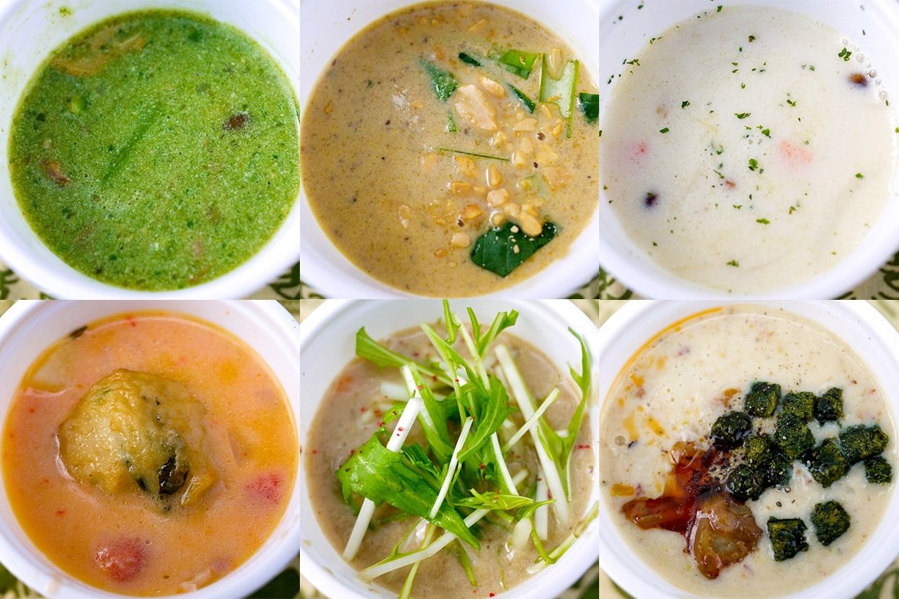 Local chefs showcase their creativity at the first Japan Clam Chowder competition, held in Funabashi in February 2019. All 13 entries were made using Sanbanze hard clams, the local name for the American quahogs that have made a home in Tokyo Bay.