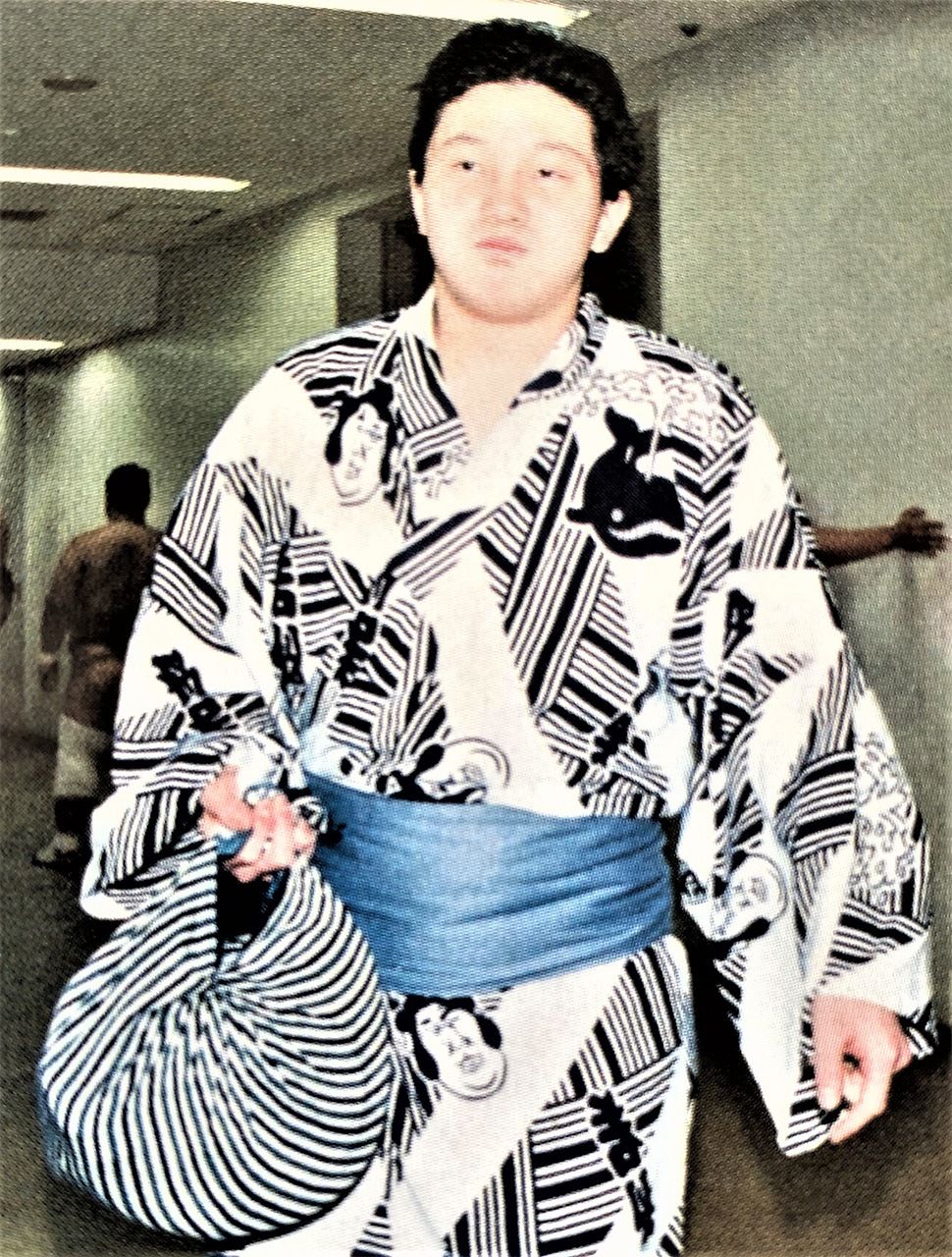 A young, slender Hakuhō after entering the Miyagino-beya. (Courtesy of the author)